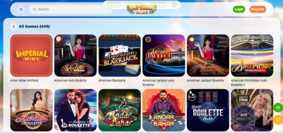 Browse all live casino and table games 