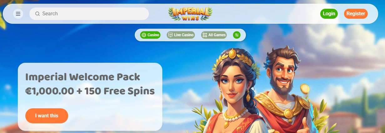 Get Imperial Wins welcome package with free spins